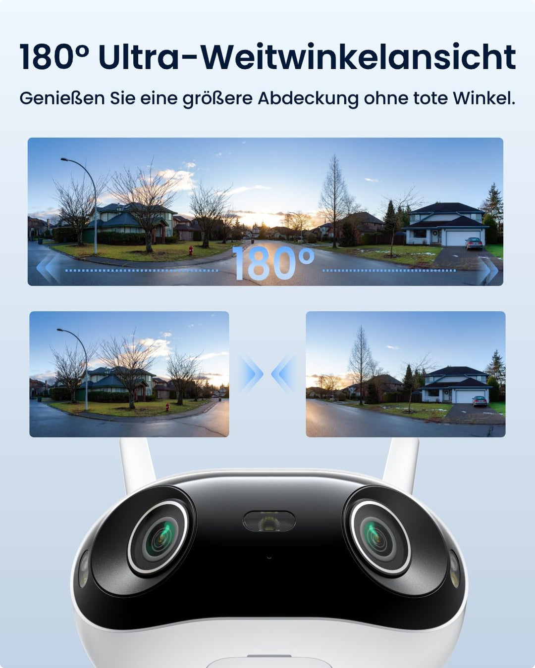 Überwachungskamera Aussen 4K 8MP 180° Panorama Wi-Fi 6 kabellos - Bild 2