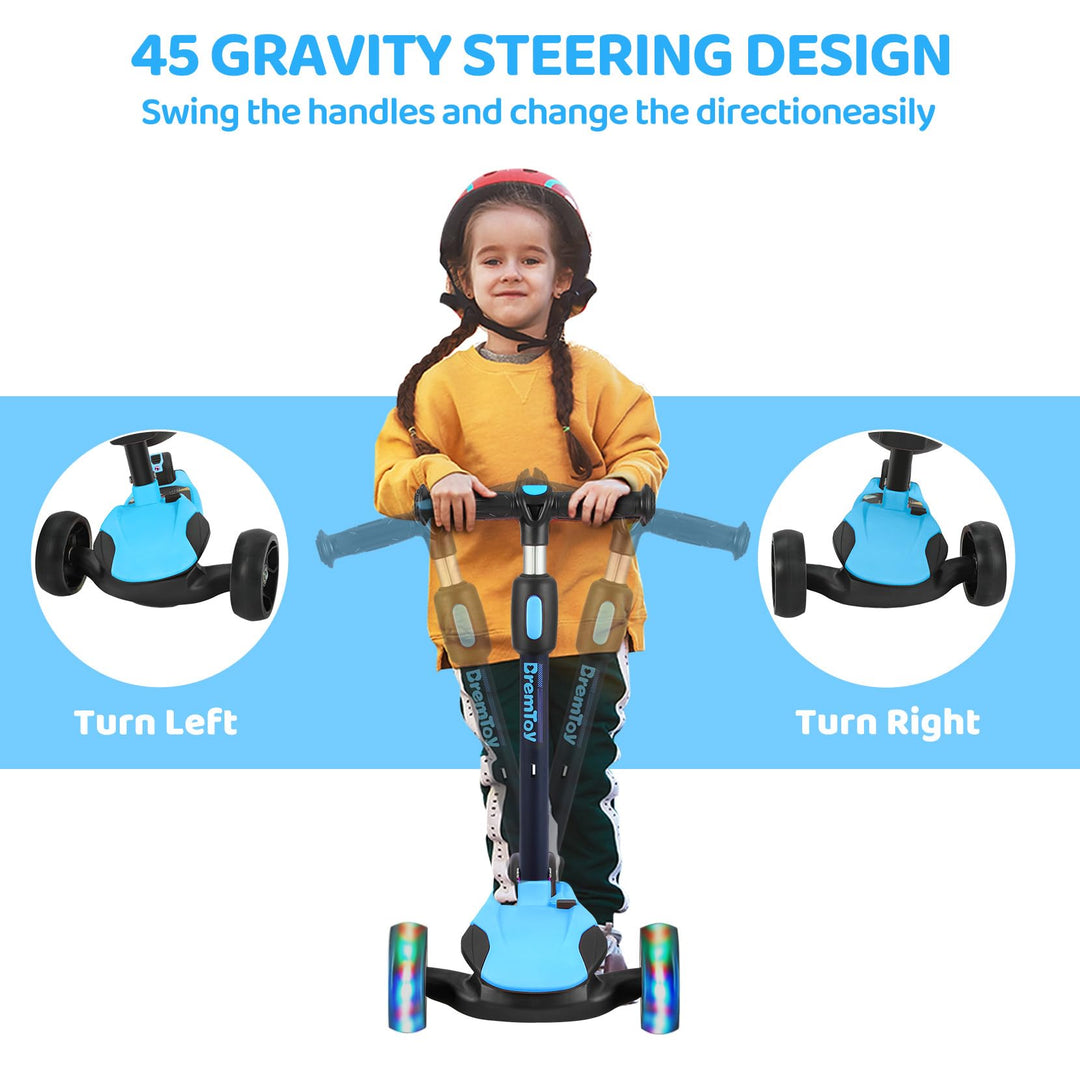 Kinderroller 3-in-1 mit Sitz PU-Räder faltbar für 3-12 Jahre - Bild 4