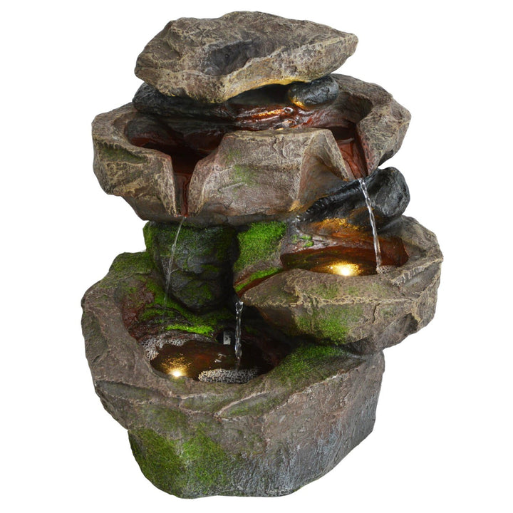 Kaskadenbrunnen Schwarzwald Polyresin 35x30x39.5cm mit LED-Licht - Bild 7