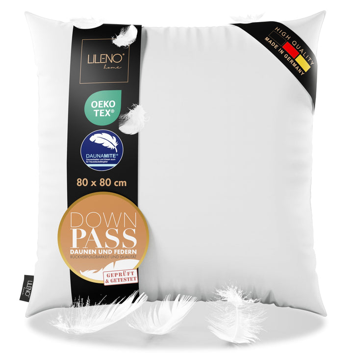Daunenkissen 80x80 3-Kammer Baumwolle Allergiker geeignet