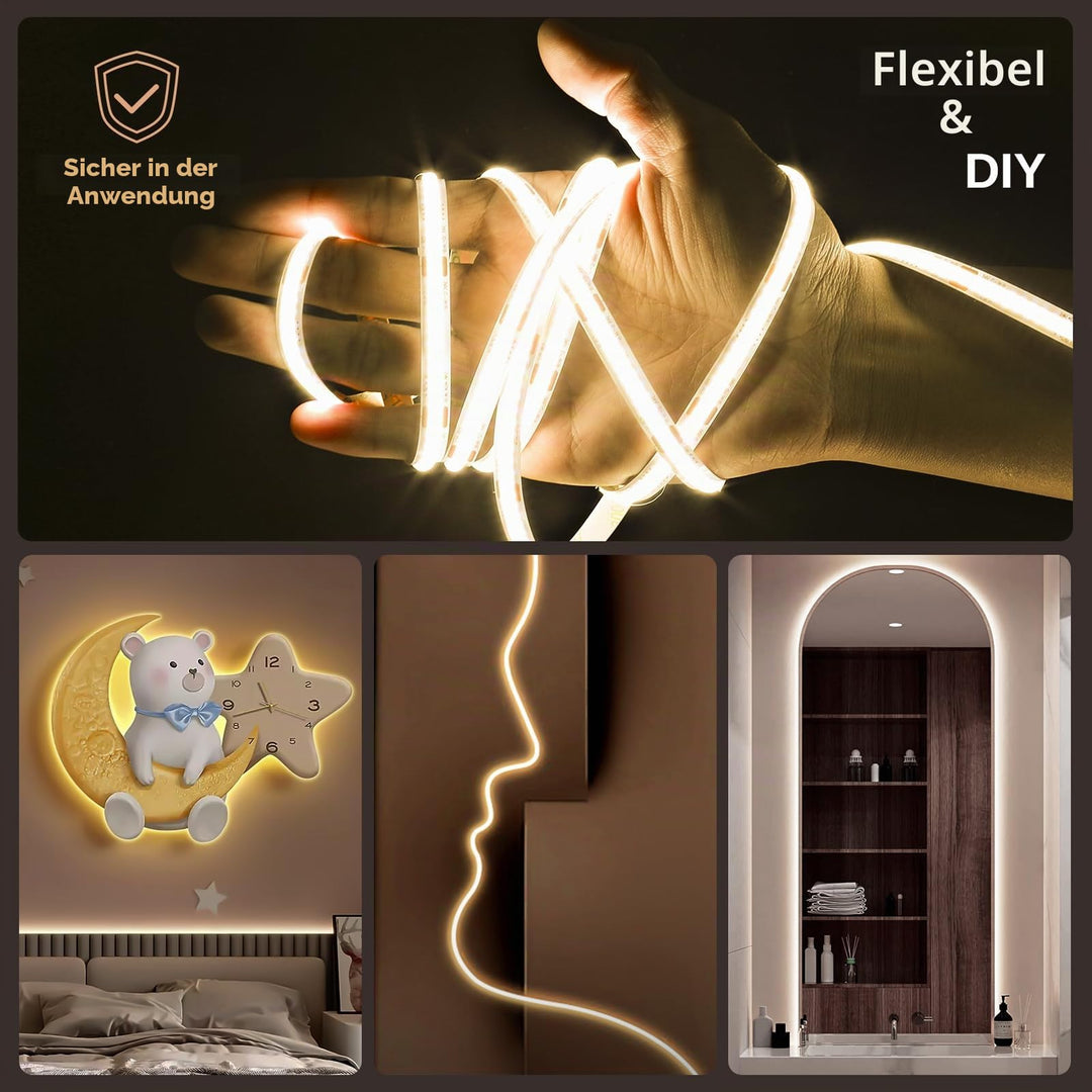 COB LED Streifen 10m dimmbar 2700K-6500K mit App und Fernbedienung - Bild 5