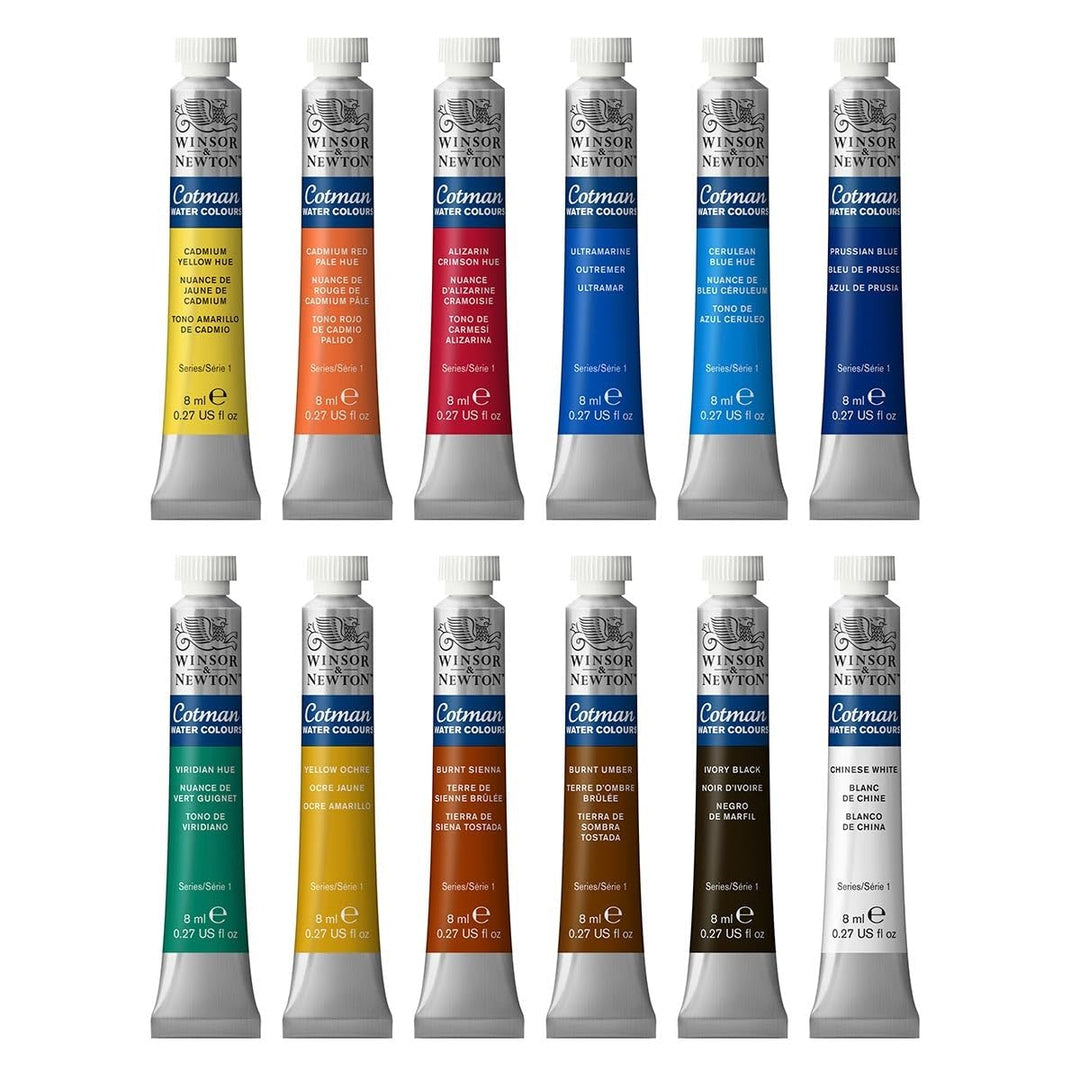 Aquarellfarben Set 12 x 8 ml Tuben, lichtecht, mischbar - Bild 3