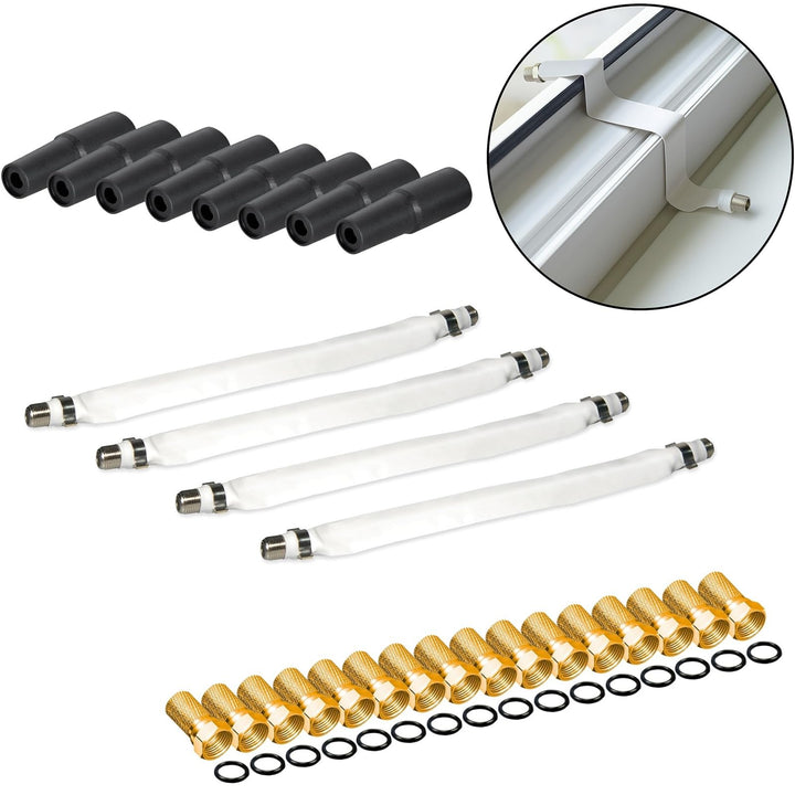 Sat Flachantenne Quad-LNB Komplett-Set für 4 TV mit 50m Kabel - Bild 5