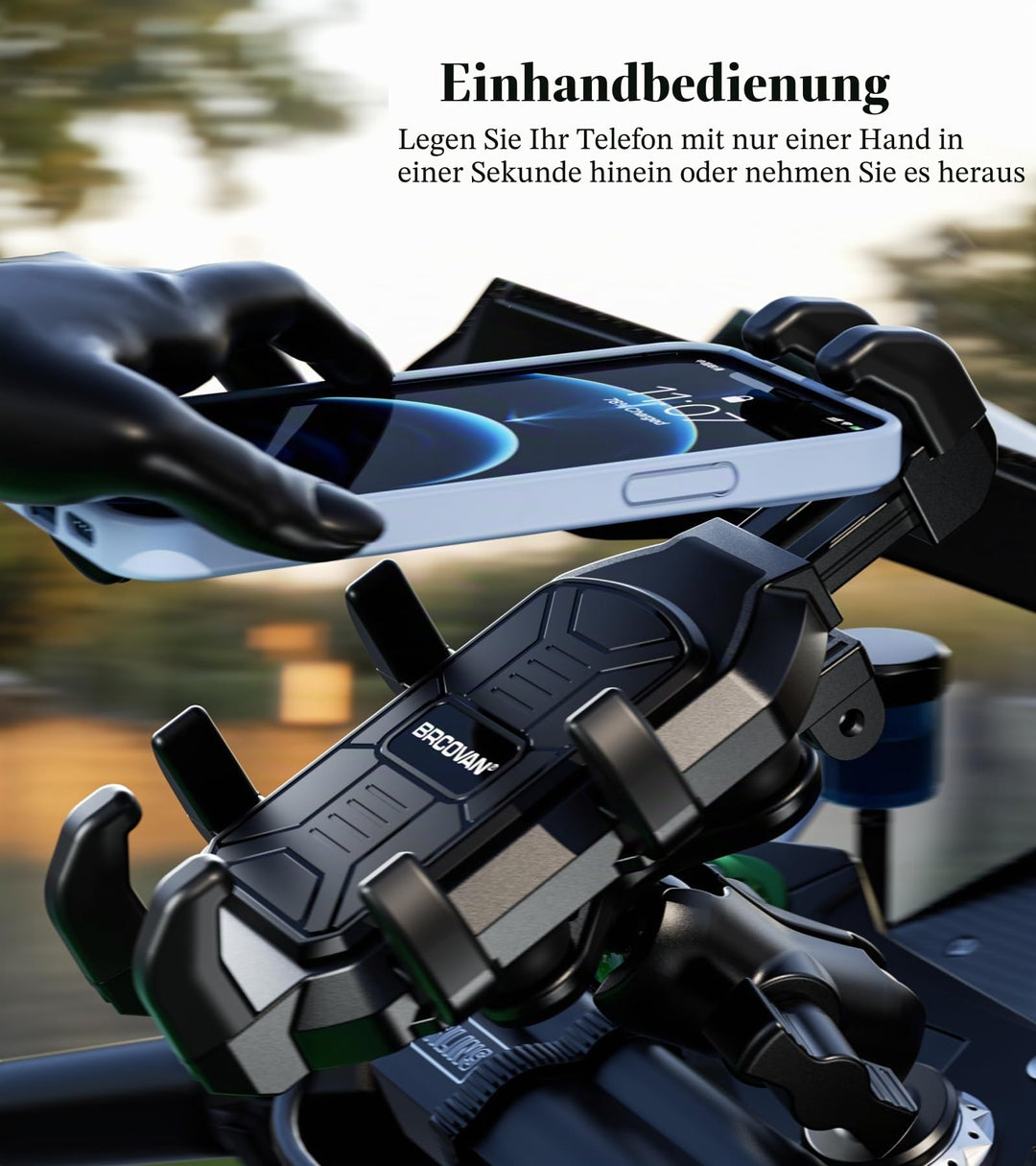 Motorrad Handyhalterung Gabelvorbau mit Vibrationsdämpfer 5,4–6,9 Zoll - Bild 5