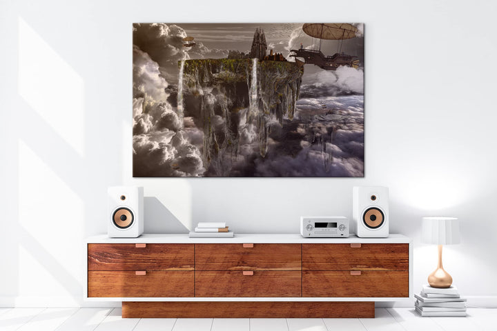 Leinwandbild Stadt über den Wolken 80x60 cm Echtholzrahmen - Bild 5