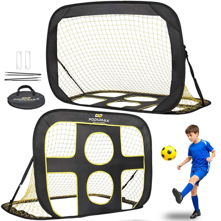Fussballtor 2-in-1 Pop-up 120x80x80 cm mit Zielzonen Indoor/Outdoor