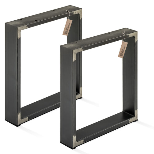 Tischbeine Rohstahl Vierkantprofil 60x20 mm 30x43 cm 2er-Set