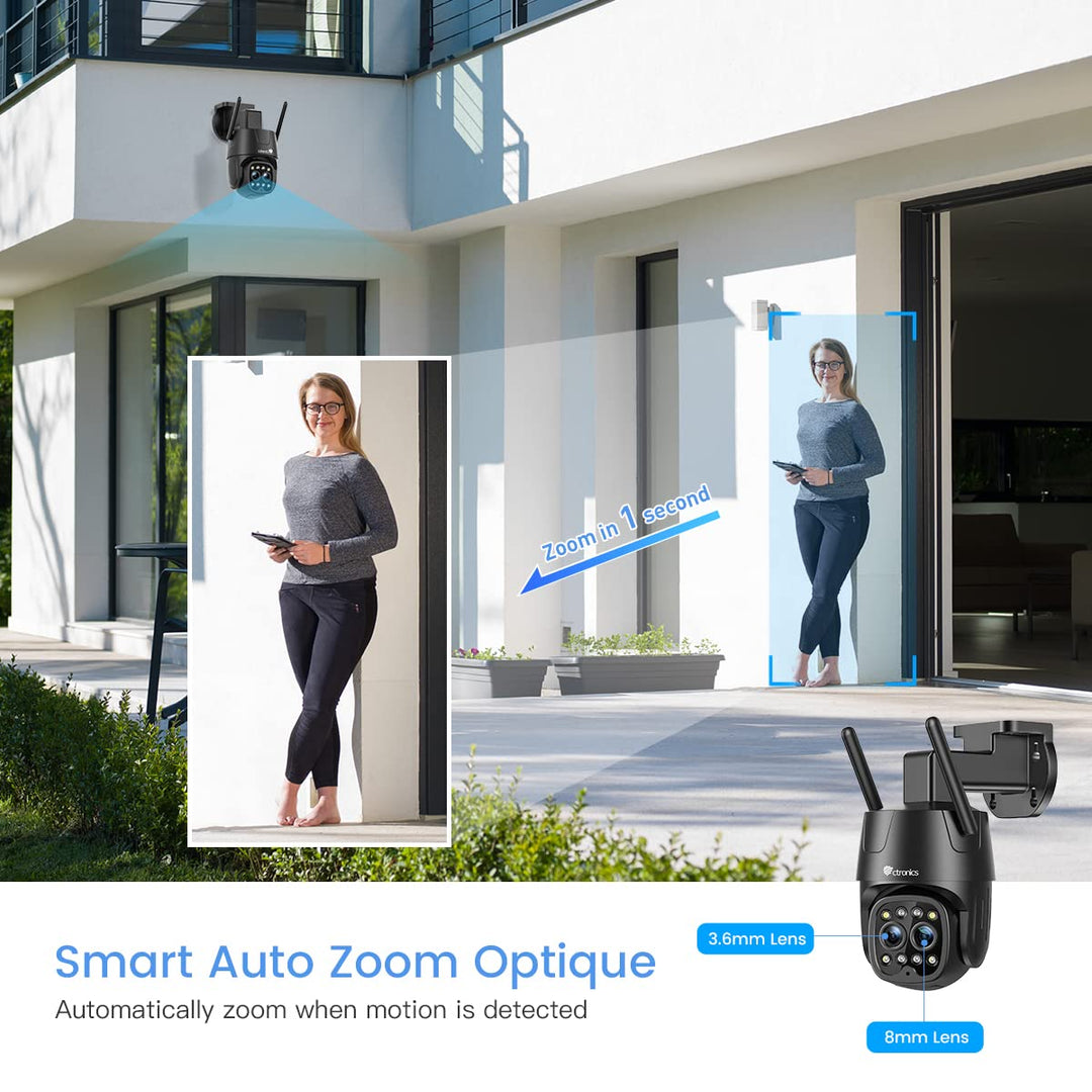 Überwachungskamera Aussen 4MP 2.5K Dual-Objektiv 6x Hybrid-Zoom WLAN - Bild 2