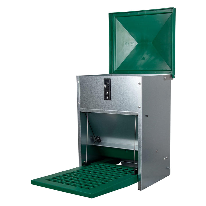 Hühner Futterautomat mit Trittplatte 5 kg verzinkt Blech - Bild 2