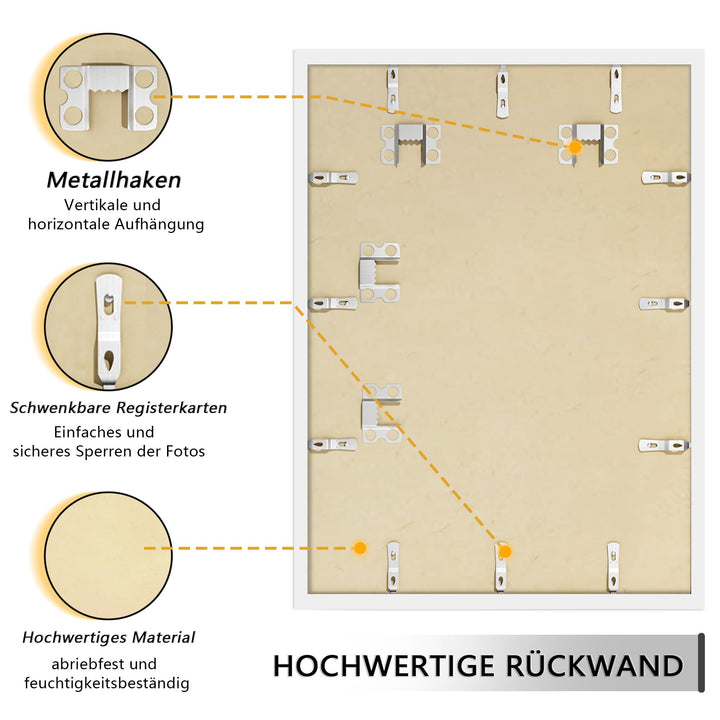 Bilderrahmen 50x70 cm Weiss MDF mit Acrylglas 3er Set - Bild 7