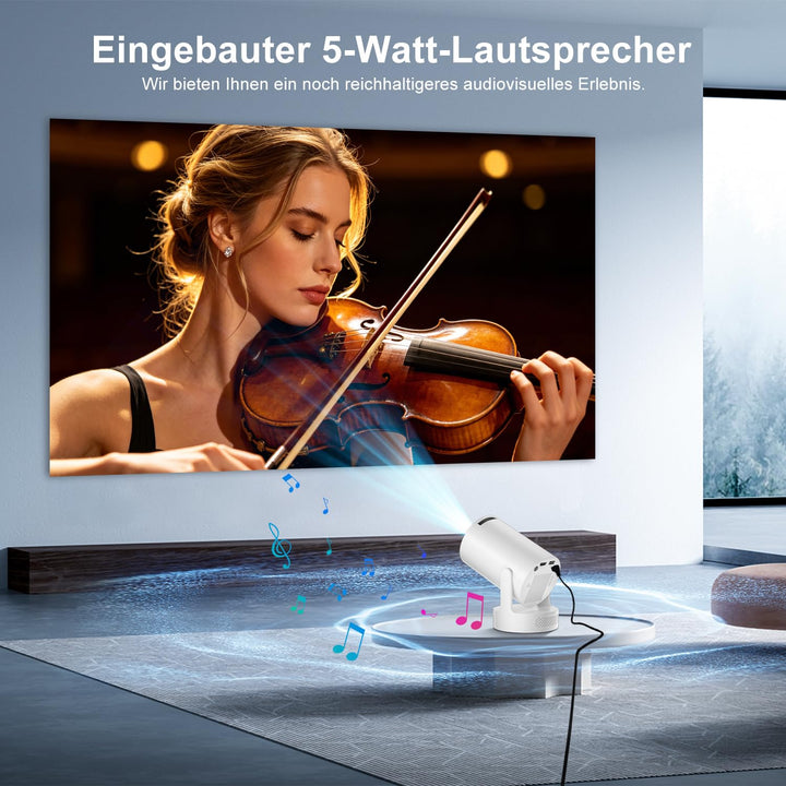 Mini Beamer 4K Android 14 WiFi6 mit Auto-Trapezkorrektur 0,4 kg - Bild 4