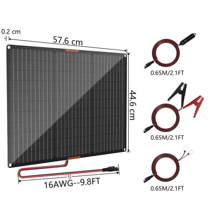 Solarpanel 50W 12V monokristallin mit Laderegler für Autobatterien - Bild 7
