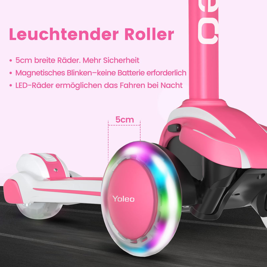 Dreirad-Scooter Kinder klappbar 4-fach höhenverstellbar 3–12 Jahre - Bild 3