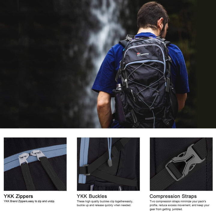 Wanderrucksack 40L Nylon mit Regenhülle für Trekking &amp; Camping - Bild 8