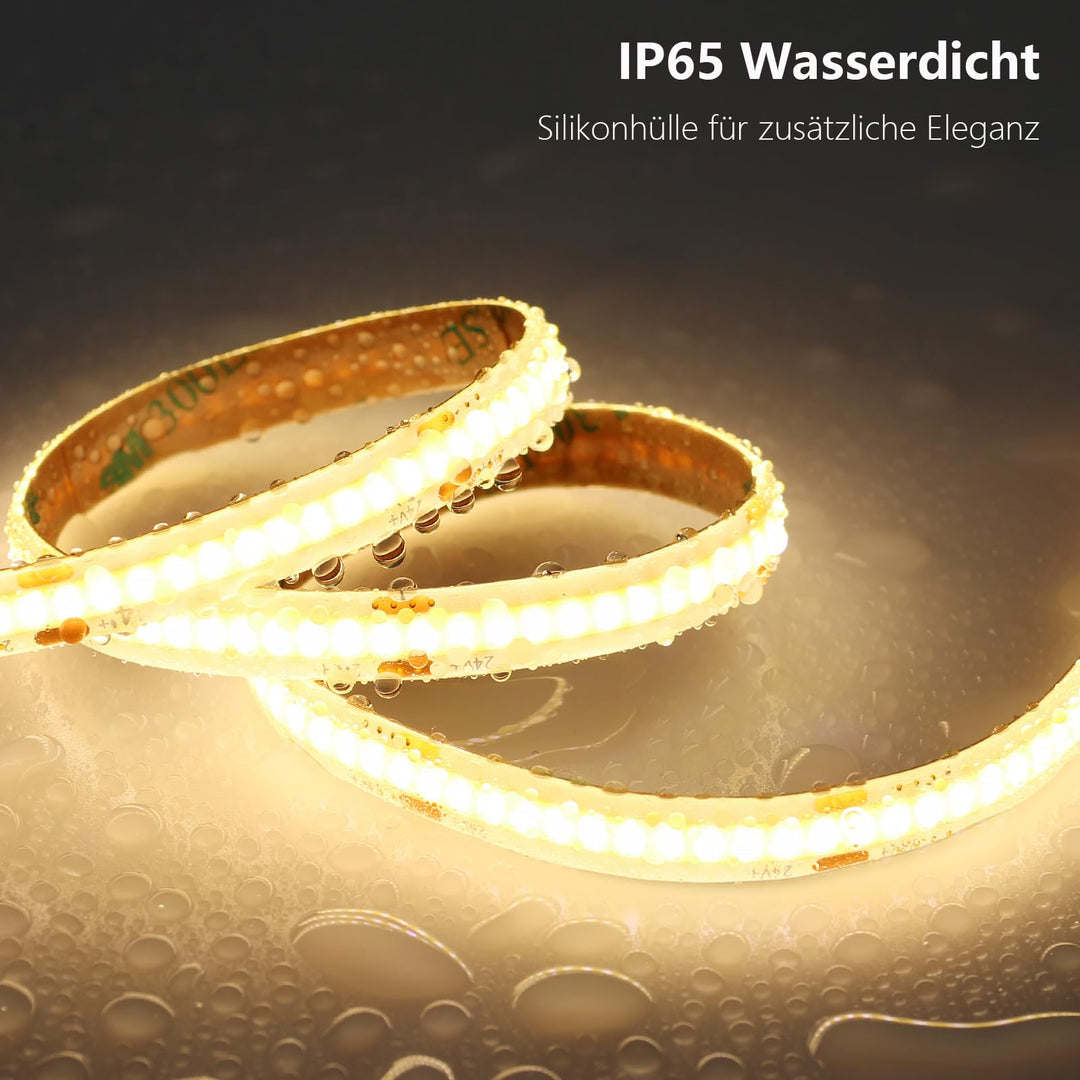 COB LED Streifen 20m warmweiss IP65 wasserdicht 24V mit Netzteil - Bild 2