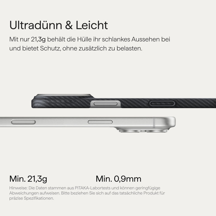 iPhone 17 Pro Max Hülle Aramidfaser 0,9mm ultradünn MagSafe-kompatibel - Bild 3