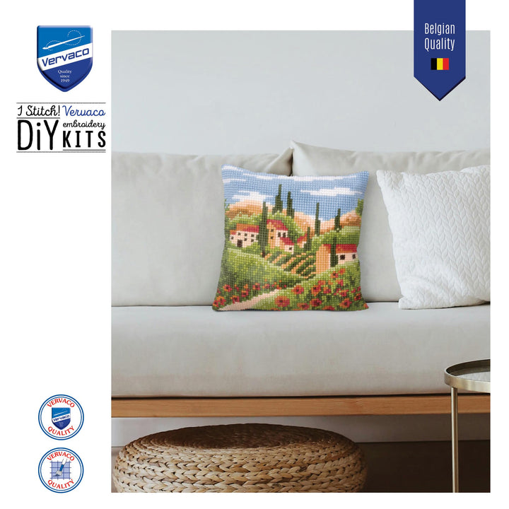 Kreuzstich-Stickpackung Kissen Toskana-Motiv 40x40cm für Anfänger - Bild 5