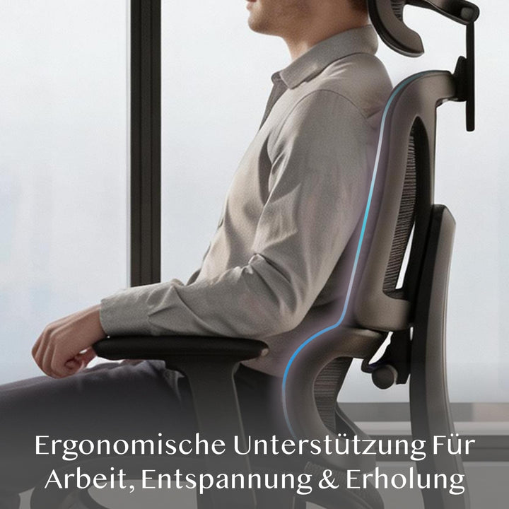 Ergonomischer Bürostuhl mit 3D-Armlehnen, Kopfstütze, bis 136 kg - Bild 9