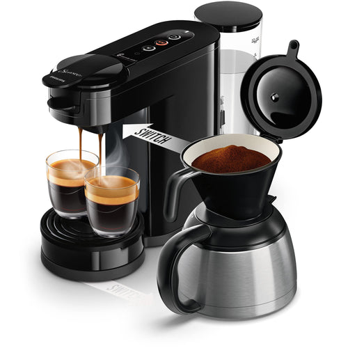 Pad- und Filterkaffeemaschine 2-in-1 mit Thermoskanne 7 Tassen