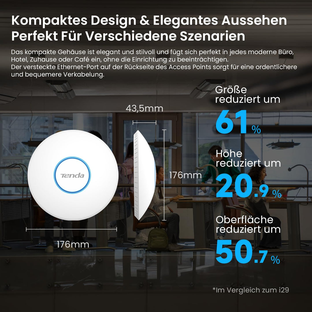 WLAN Access Point WiFi 6 AX3000 PoE Gigabit Decke/Wand 150m² - Bild 6