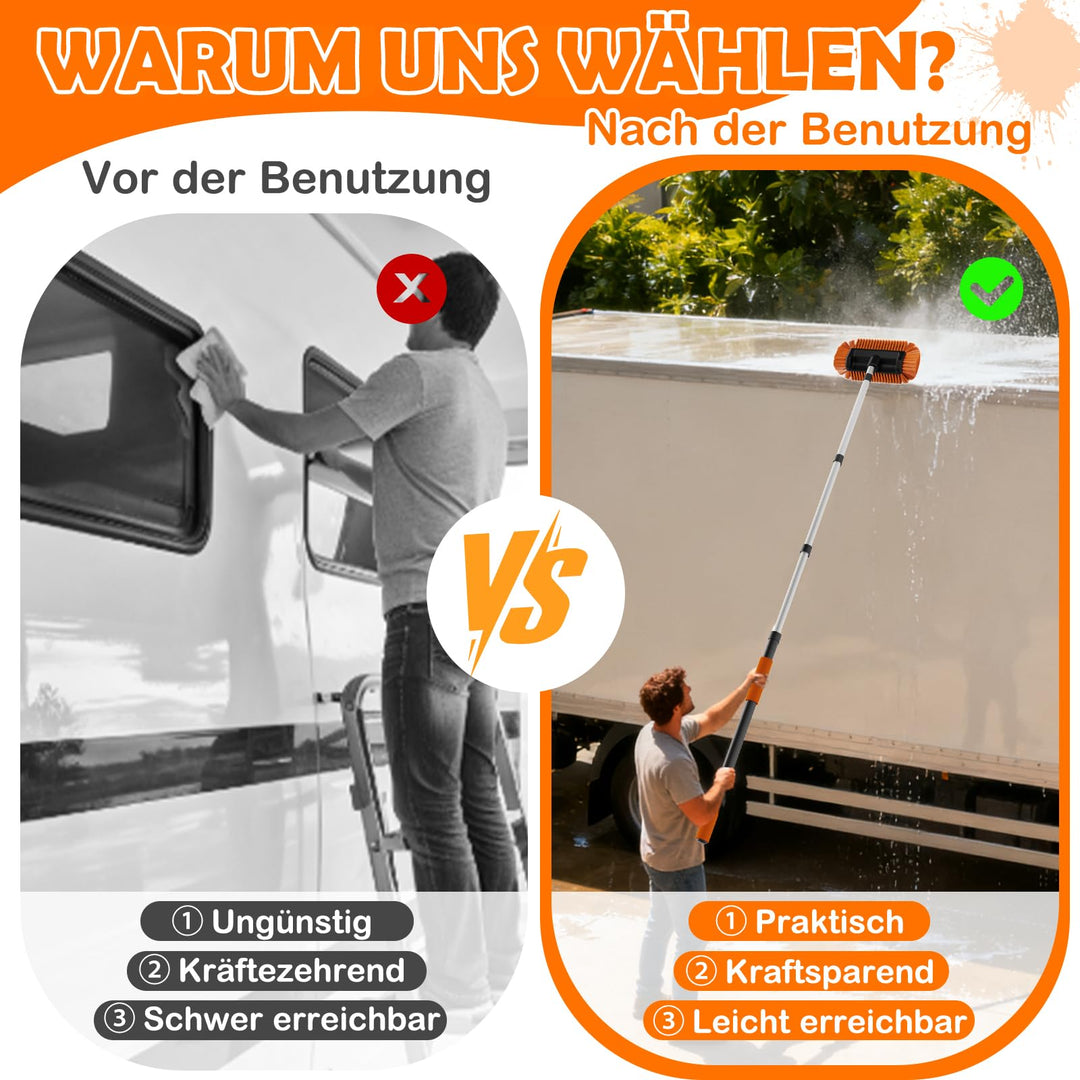 Fahrzeug-Reinigungsset Teleskopstiel 1–3,6 m Mikrofaser 5-teilig - Bild 6