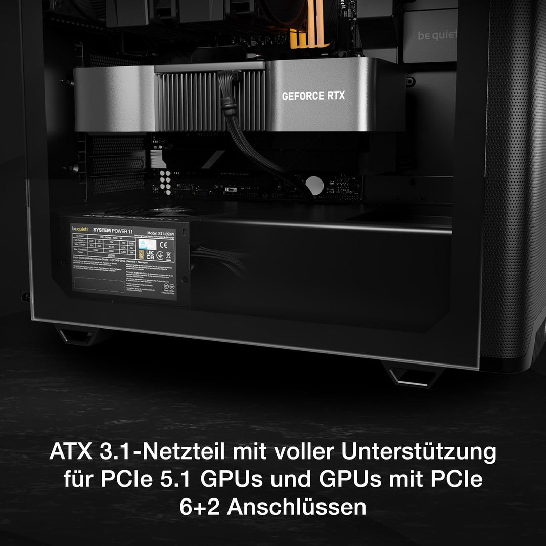 PC Netzteil 650W ATX 3.1 80 Plus Bronze PCIe 5.1 leiser Lüfter - Bild 6