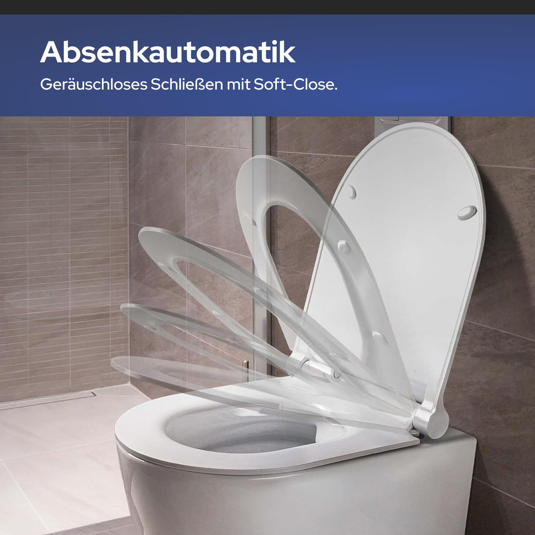 Wand-WC spülrandlos mit Nano-Beschichtung &amp; Absenkautomatik 50x36 cm - Bild 2