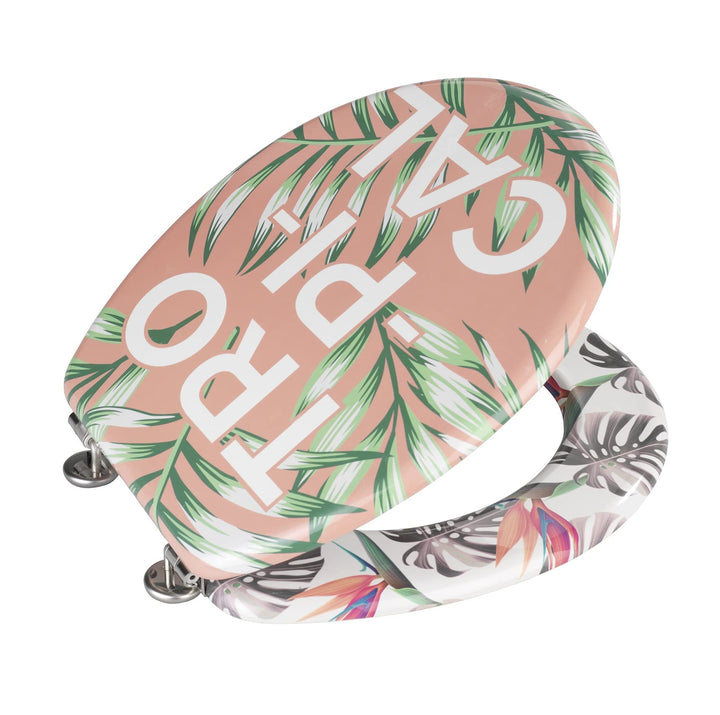 WC-Sitz Tropical MDF mit Tropen-Design oval 37x41 cm - Bild 3