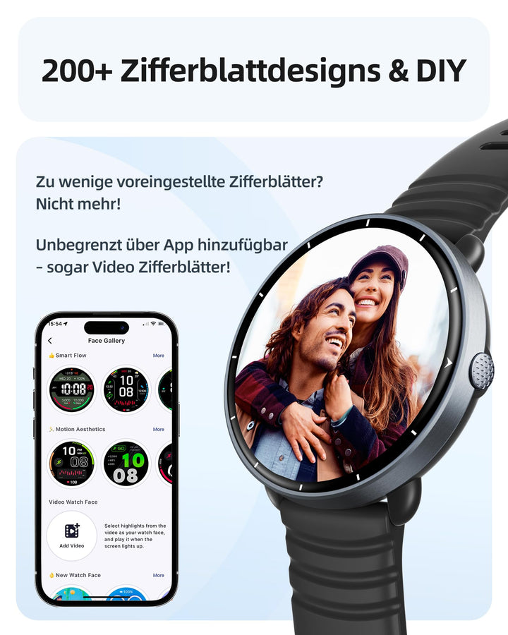 Smartwatch mit GPS und Schwimmtracking 5 ATM wasserdicht AMOLED - Bild 8