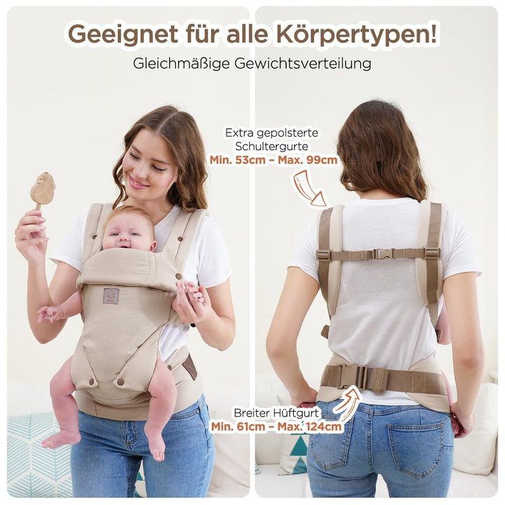 Babytrage Ergonomisch 3-in-1 Baumwolle für 3,2–15 kg Kleinkinder - Bild 3