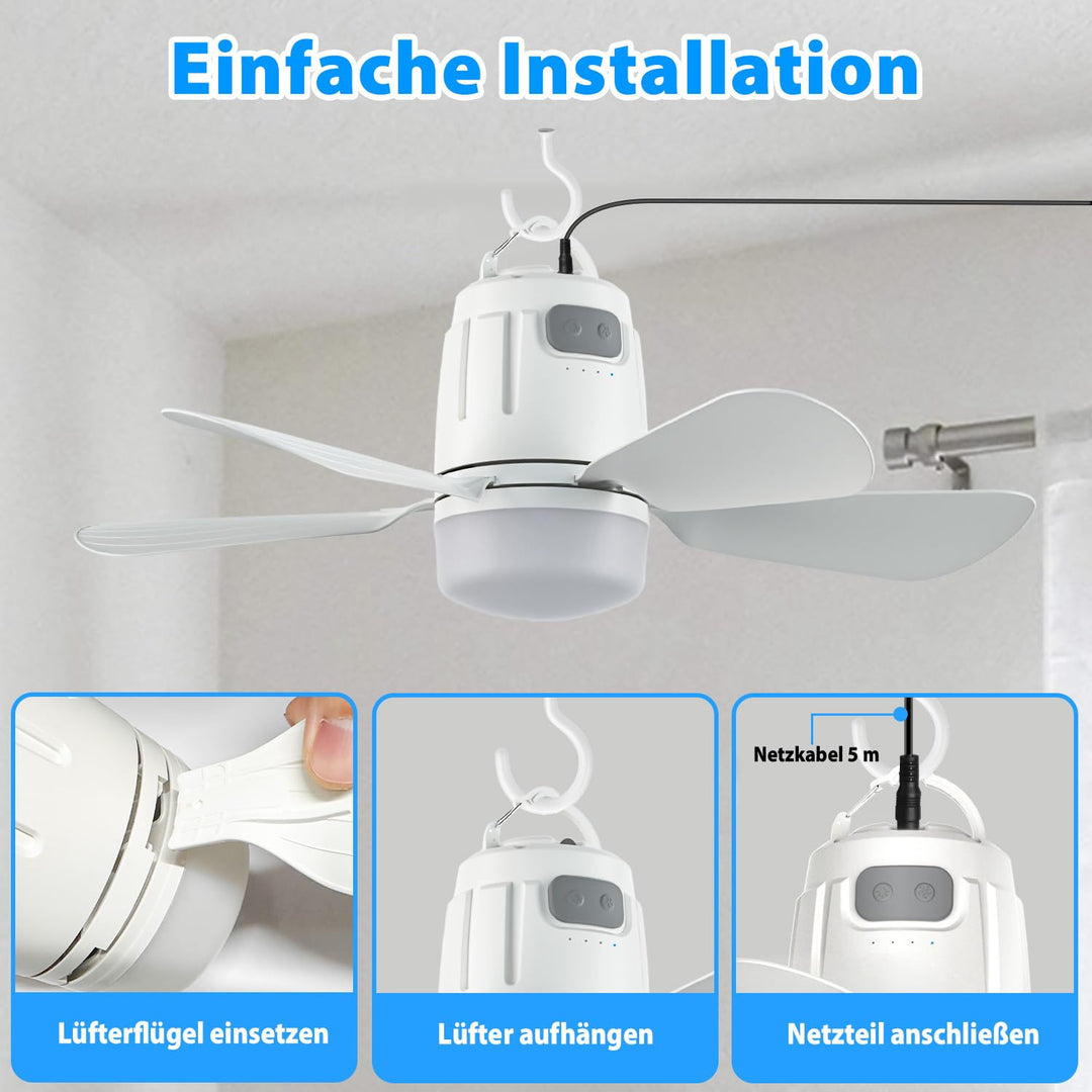 Deckenventilator mit LED-Beleuchtung 50cm 4 Stufen Fernbedienung - Bild 6