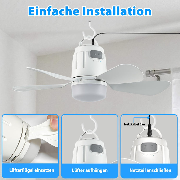 Deckenventilator mit LED-Beleuchtung 50cm 4 Stufen Fernbedienung - Bild 6
