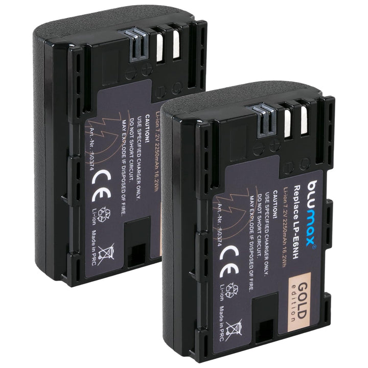 Kamera-Akku Set LP-E6NH 2250mAh mit Dual-Ladegerät für Canon EOS - Bild 2