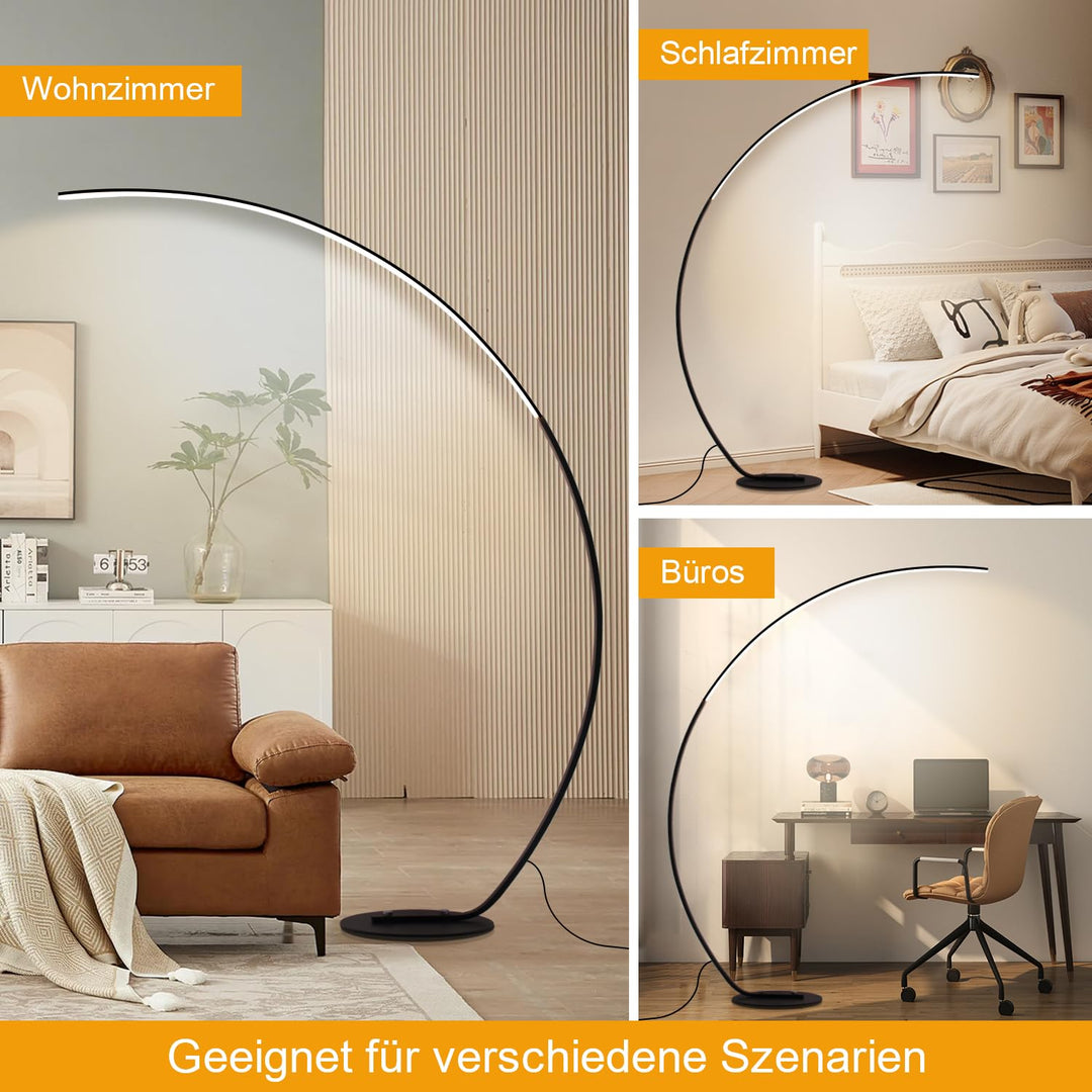 Bogenlampe LED dimmbar Schwarz 25W 165cm mit Fernbedienung - Bild 7