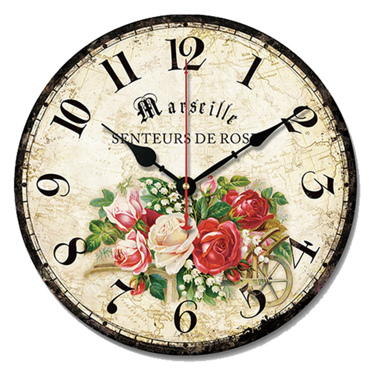 Wanduhr lautlos 25 cm rund Holzoptik für Wohn- und Schlafzimmer