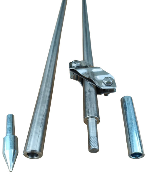 Tiefenerder Set Edelstahl V4A Ø20mm 3,0m mit Schlagkopf und Klemme