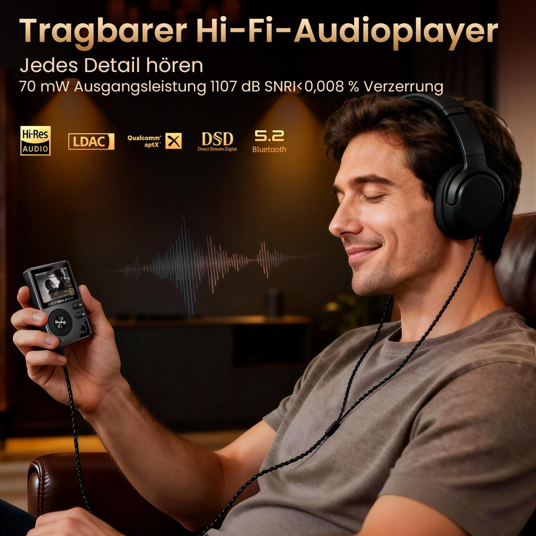 MP3-Player Bluetooth 5.2 Hi-Res FLAC mit 64 GB microSD schwarz - Bild 2