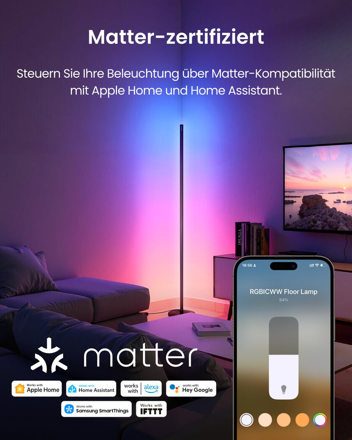 LED Stehlampe RGBICWW Smart Home Matter 1200 lm Musiksync - Bild 2