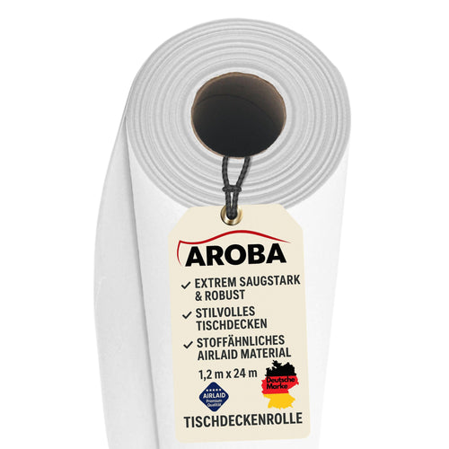 Einweg-Tischdecke Airlaid Rolle 1,2 x 24 m Weiss für Events