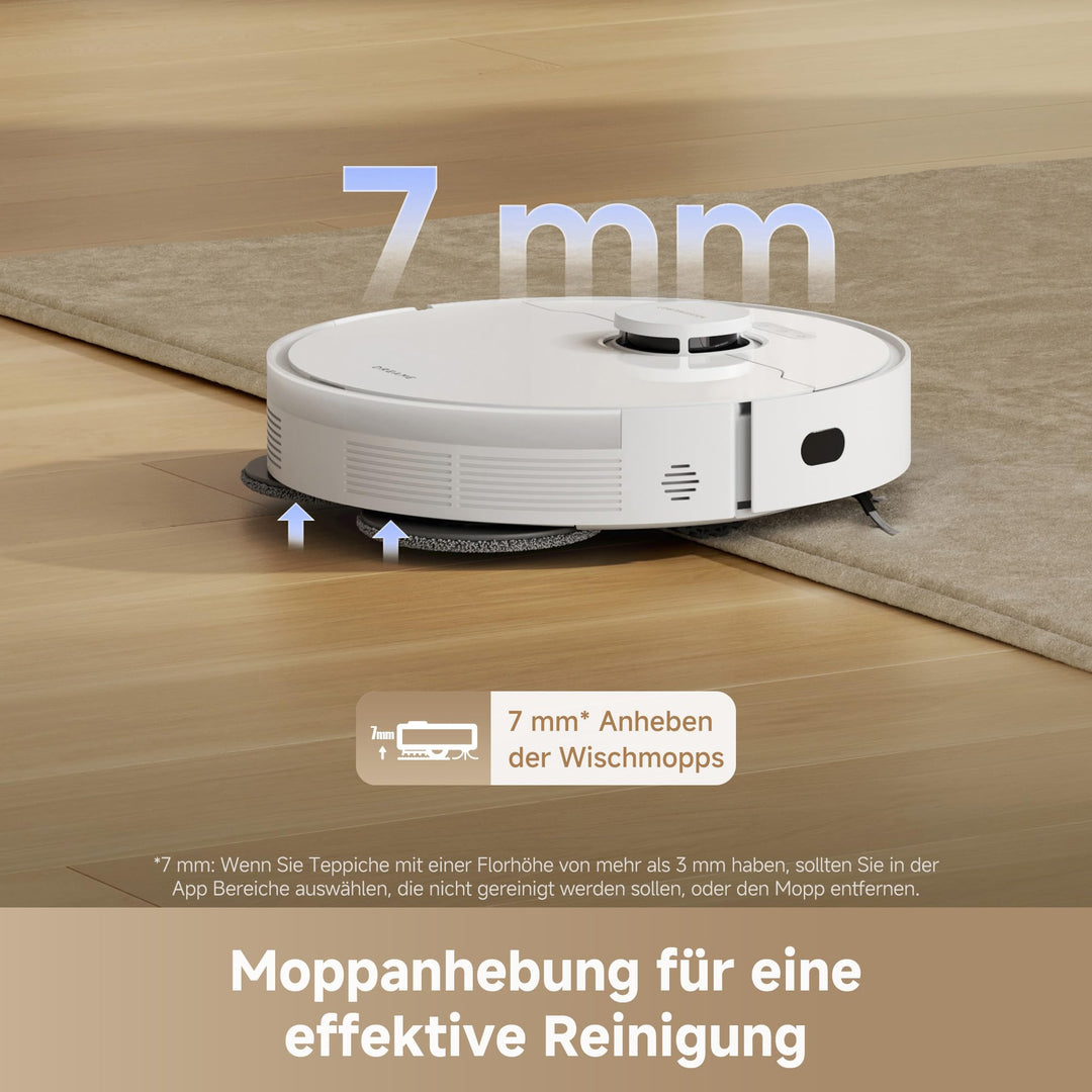 Saugroboter mit Wischfunktion 13.000 Pa Saugkraft für Teppich &amp; Hartboden - Bild 5