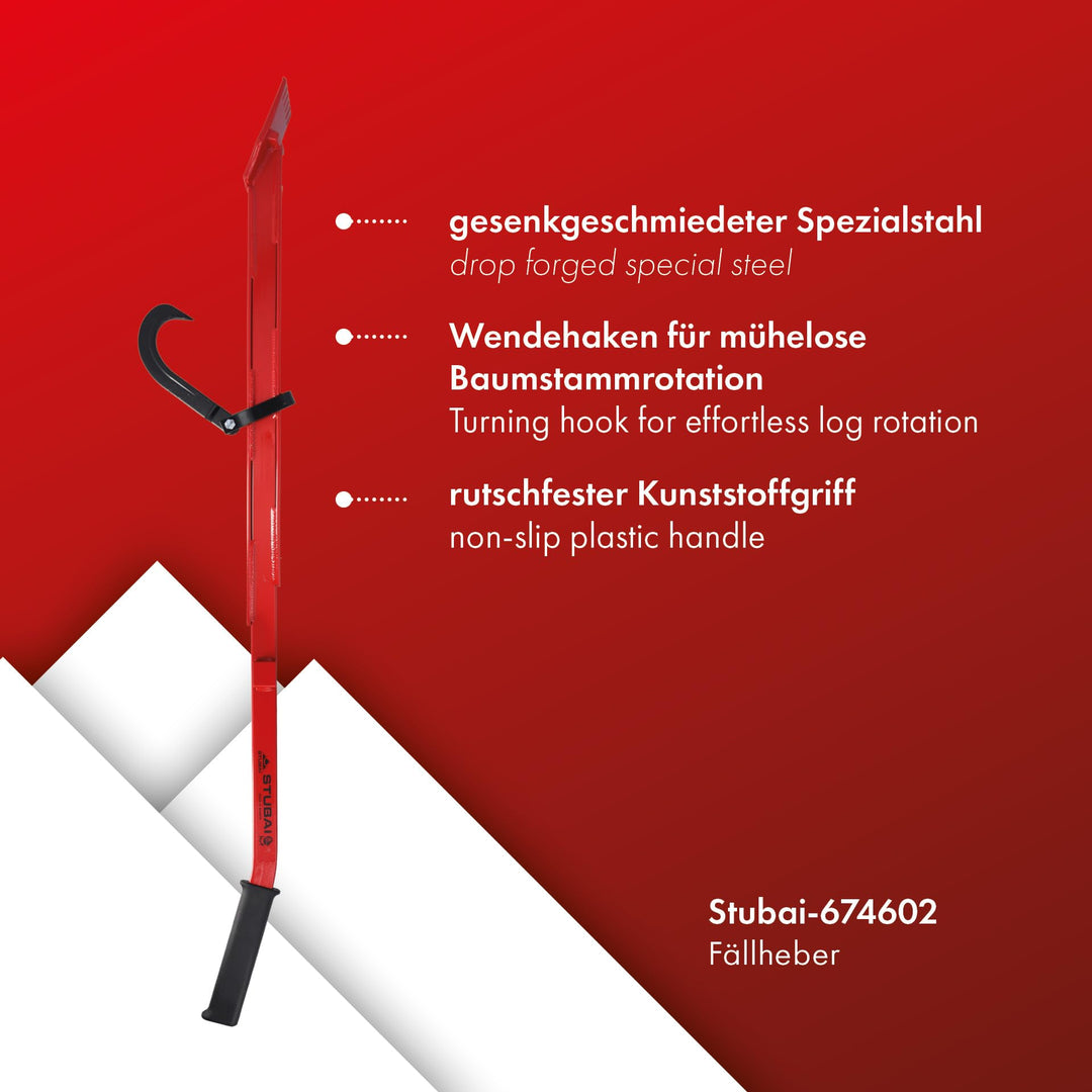 Fällheber mit gesenkgeschmiedetem Haken 1300 mm Forstwerkzeug - Bild 2