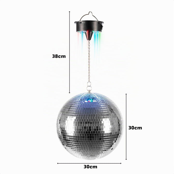 Spiegelkugel 30cm mit 18 RGBW LEDs Musiksteuerung batteriebetrieben - Bild 5