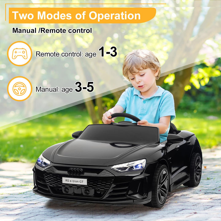 Elektroauto Kinder 12V mit Fernbedienung 2,4 GHz LED schwarz - Bild 2