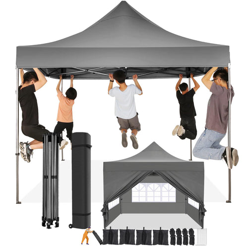 Faltpavillon 3x3m mit Seitenwänden Stahl wasserdicht UV50+