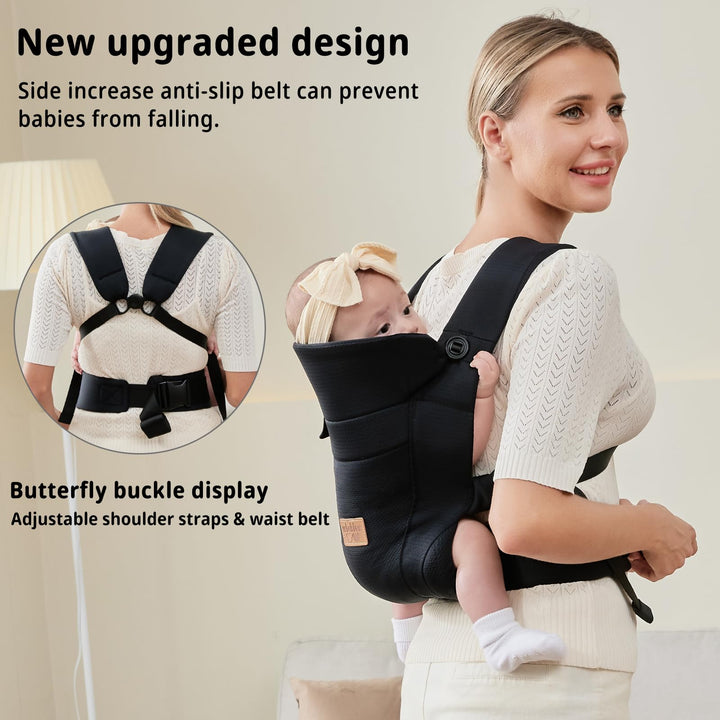 Babytrage ab Geburt 4-15 kg atmungsaktiv 3D-Mesh 4 Tragepositionen - Bild 7