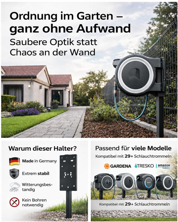 Schlauchbox-Halterung freistehend Stahl pulverbeschichtet anthrazit - Bild 3