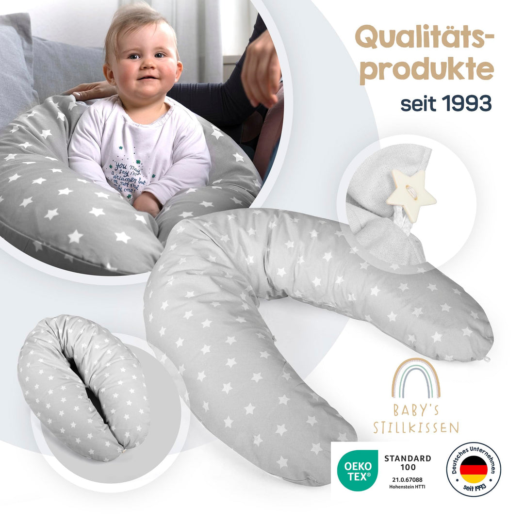 Stillkissen XXL Seitenschläferkissen Baumwolle-Polyester Big Stars Grau - Bild 7