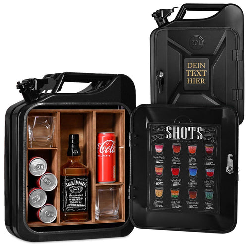 Minibar Kanister 20L Metall mit Gravur Vintage-Design