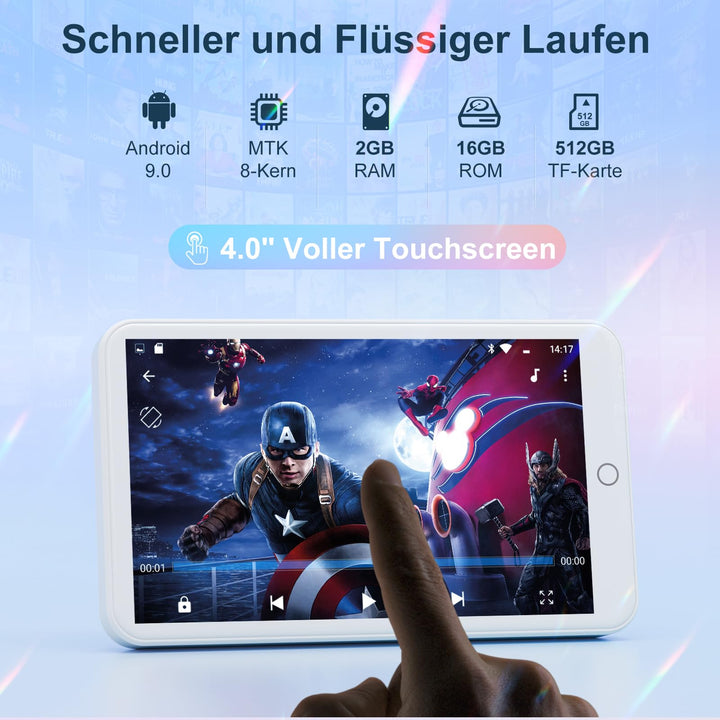 MP3 Player Android 9.0 mit WLAN &amp; Bluetooth 4-Zoll-Display 2GB RAM - Bild 2
