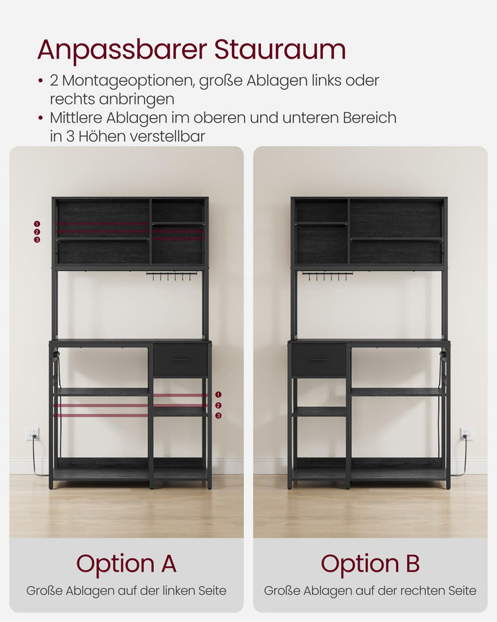 Küchenregal mit Steckdosenleiste 4-fach 40x100x180 cm anthrazit - Bild 6